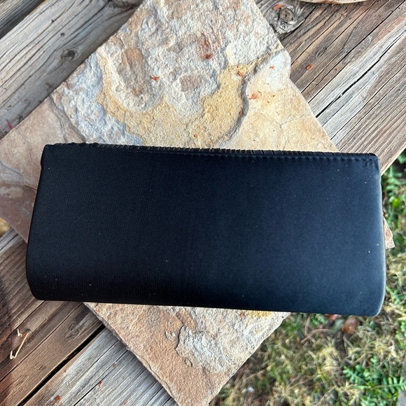 Black Satin Special Occasion Clutch NWT